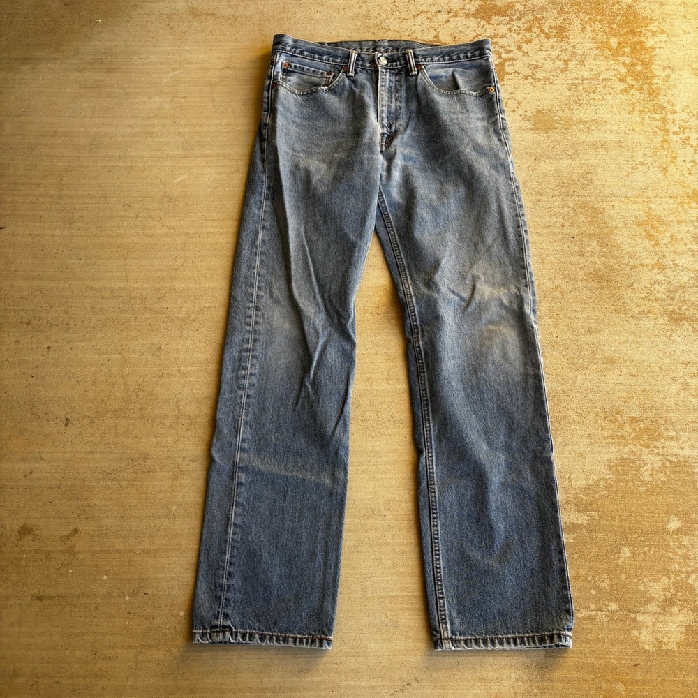 Levi 505 Regular Fit Straight Leg Jeans Mens 34x34 Medium Wash Blue Denim